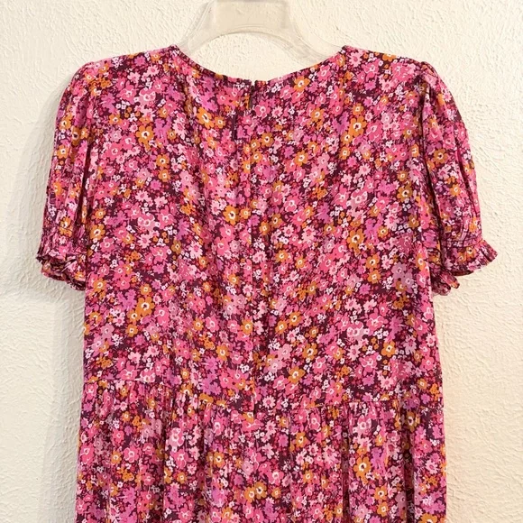 NWT J Crew puff sleeve tiered floral midi dress - Picture 8 of 10
